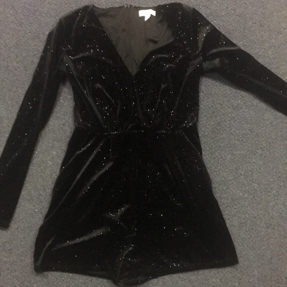 Elegant Black Velvet Romper